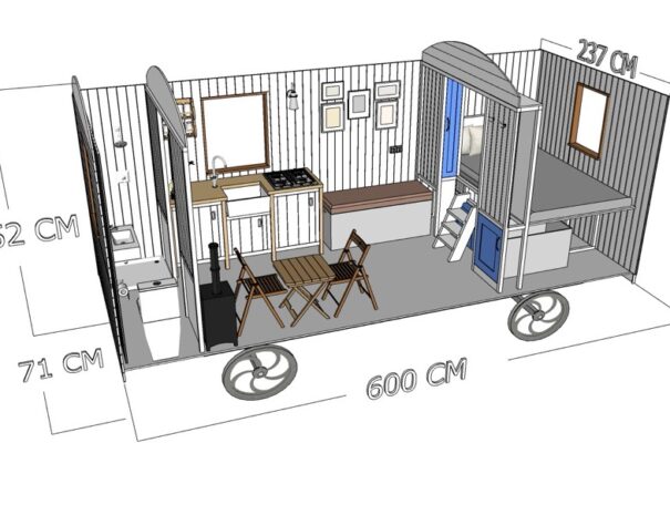 Shepherds hut technical drawing 2 Large