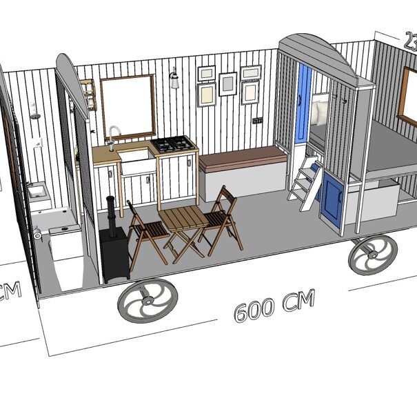 Shepherds hut technical drawing 2 Large